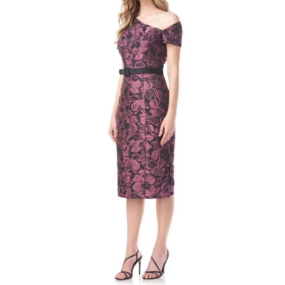 KAY UNGER Alana Floral One Shoulder Midi Dress NWOT Size 6 - Picture 3 of 8
